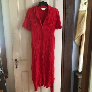 Maeve by Anthropologie Red Shirt Dress